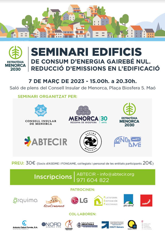 SEMINARI EDIFICIS DE CONSUM D’ENERGIA GAIREBÉ NUL. REDUCCIÓ D’EMISSIONS EN L’EDIFICACIÓ