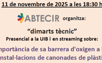 Presencial a la UIB i en streaming sobre: Importància de sa barrera d’oxigen a les instal·lacions de canonades de plàstic