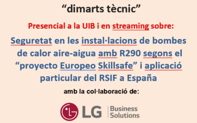 Seguretat en les instal·lacions de bombes de calor aire-aigua amb R290 segons el “proyecto Europeo Skillsafe” i aplicació particular del RSIF a España